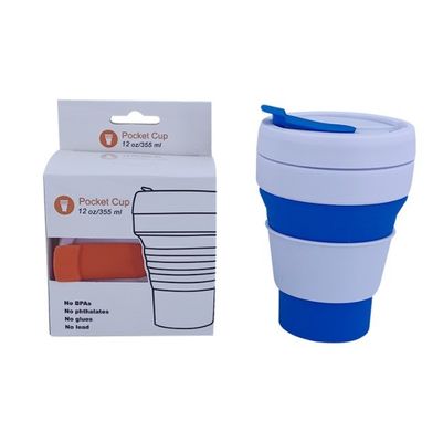 Voorraad Draagbare opneembare opvouwbare waterfles voor evenementen cadeau en zakkoffiebeker