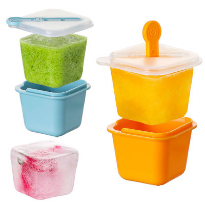 Silicone vierkant ijsblokkenbak vorm maken met deksel 6PACK koelkast accessoire