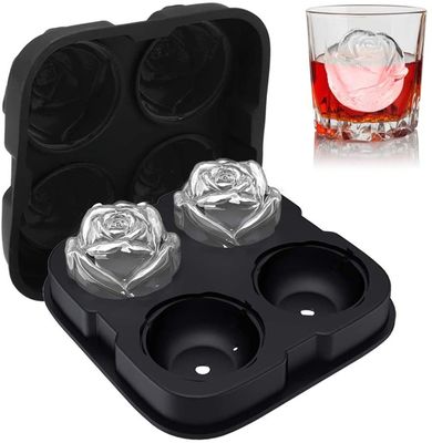 Silicone Rose Ice Ball Maker Gemakkelijk loslaten Grote ijsblokje voor Cocktail Snack Trays