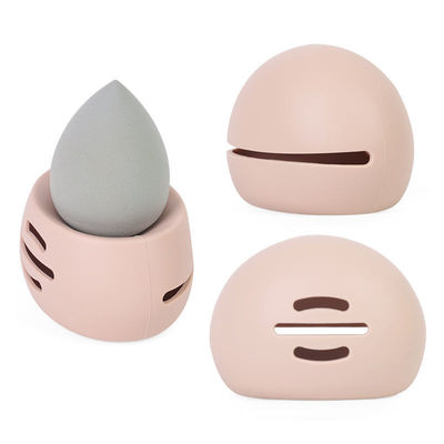 Custom milieuvriendelijke zachte siliconen make-up spons blender houder doos voor cosmetische reizen