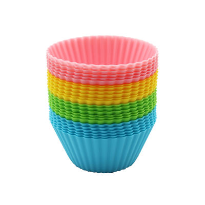 24pcs / 12pcs verpakking aangepast logo aanvaardbaar siliconen niet-klevende cupcake voering voor feest