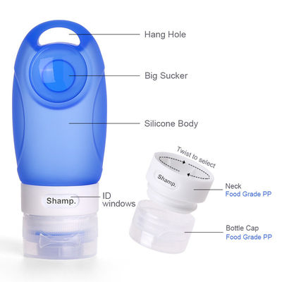 60M Volume Persoonlijke Zorg Industriële lekbestendige Silicone Reisfles Set TB02 Kit