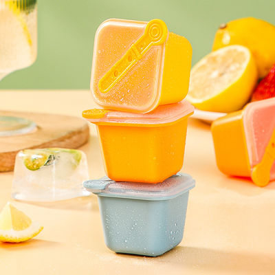 Silicone vierkant ijsblokkenbak vorm maken met deksel 6PACK koelkast accessoire