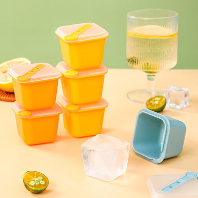Silicone vierkant ijsblokkenbak vorm maken met deksel 6PACK koelkast accessoire