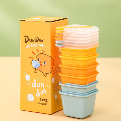 Silicone vierkant ijsblokkenbak vorm maken met deksel 6PACK koelkast accessoire