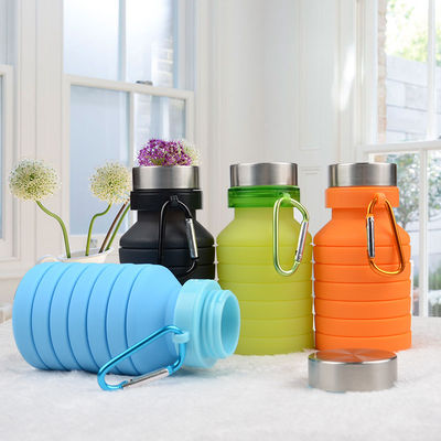 Verpakte draagbare siliconen sportfles voor reizen Gym Camping lekbestendig en opvouwbaar