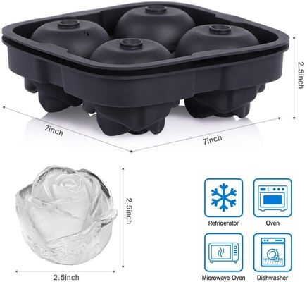 Silicone Rose Ice Ball Maker Gemakkelijk loslaten Grote ijsblokje voor Cocktail Snack Trays