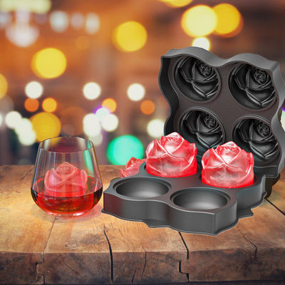 Silicone Rose Ice Ball Maker Gemakkelijk loslaten Grote ijsblokje voor Cocktail Snack Trays