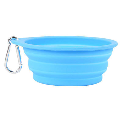 Reizigersvriendelijke silikoon pet bowl voor slow food en drinkwater op avonturen in de buitenlucht