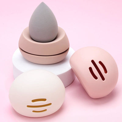 Custom milieuvriendelijke zachte siliconen make-up spons blender houder doos voor cosmetische reizen