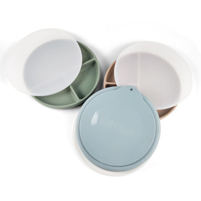Silicone babyplaat met deksel en zuigoplossing