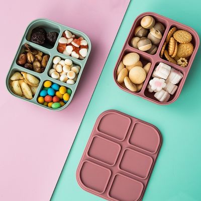 Silikon babyvoedselopslagcontainer rechthoekig Microwave veilig BPAvrij Herbruikbaar