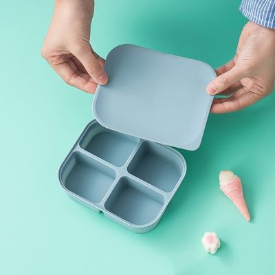 Silikon babyvoedselopslagcontainer rechthoekig Microwave veilig BPAvrij Herbruikbaar
