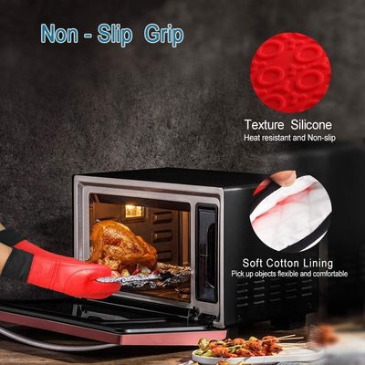 Dubbele oven handschoenen voor keuken koken BBQ bakken Hittebestendige siliconen handschoenen