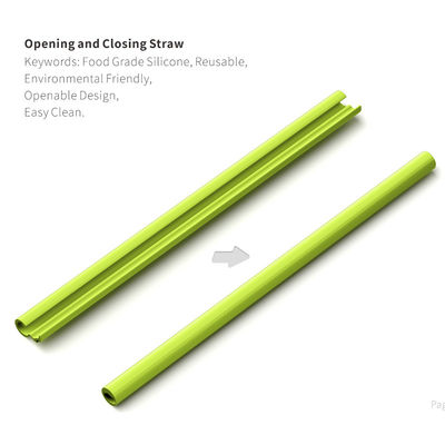 Shenzhen verkoopt BPA-vrij siliconen openbaar stro voor reizen aangepaste kleur 230 * 11mm / 17g