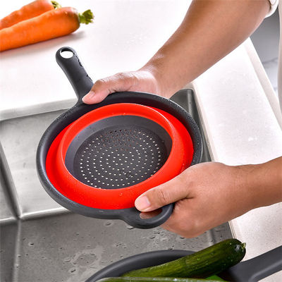 Keukengereedschap rond mandje opvouwbare colander wasbak zeefmachine met PP TPR handvat