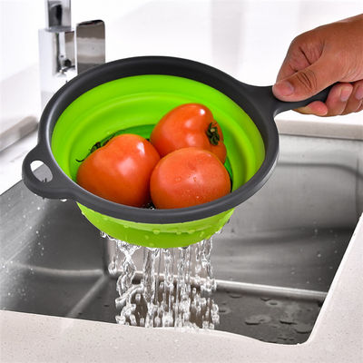 Keukengereedschap rond mandje opvouwbare colander wasbak zeefmachine met PP TPR handvat