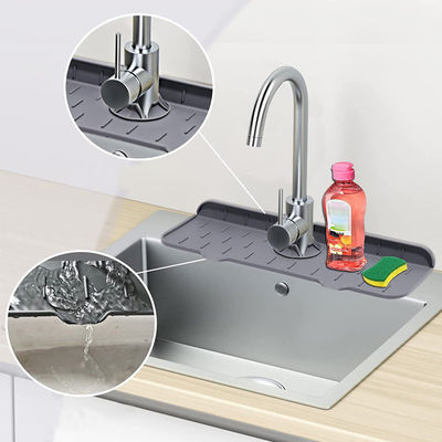 Home Keuken Tafelgerei Zwart Silicone Wasbak Splash Guard met waterabsorberend ontwerp