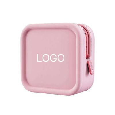 Custom logo siliconen cosmetische zak voor juwelen en cosmetische organisatie onderweg