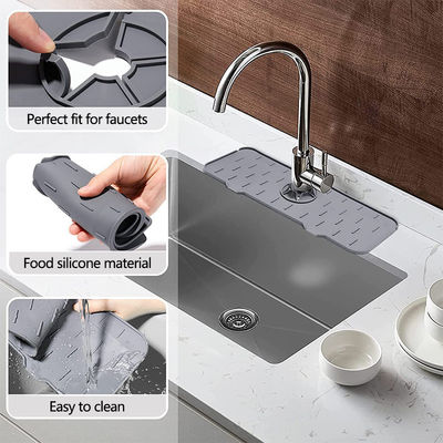 Home Keuken Tafelgerei Zwart Silicone Wasbak Splash Guard met waterabsorberend ontwerp