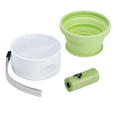 Outdoor Travel Dog Feeder 3 in 1 Opvouwbare waterbak voor huisdieren met deksel en opvouwbaar ontwerp