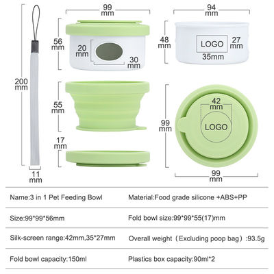 Outdoor Travel Dog Feeder 3 in 1 Opvouwbare waterbak voor huisdieren met deksel en opvouwbaar ontwerp