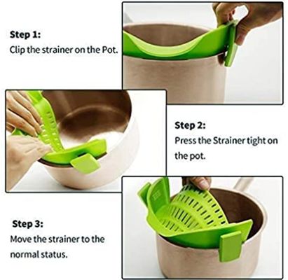 Verstelbare siliconen klemmen De perfecte pasvorm voor gereedschappen Type Colander Filters en POTS