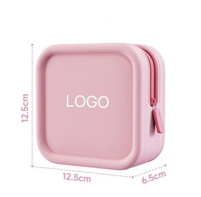 Custom logo trendy siliconen cosmetische tas voor draagbaar reizen en borstelhouder ontwerp