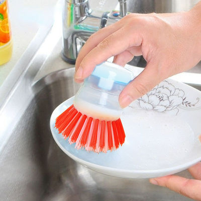 Keukenreinigingsborstel met ABS-handvatsel Zeep dispenseren Plastic afwasborstel