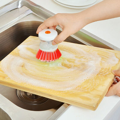 Keukenreinigingsborstel met ABS-handvatsel Zeep dispenseren Plastic afwasborstel