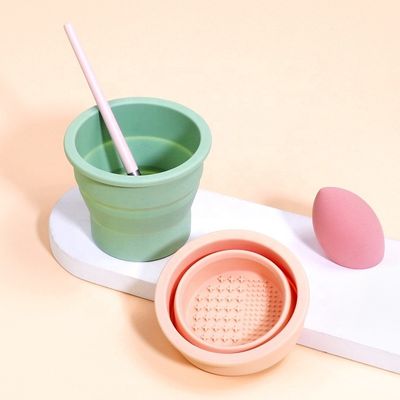 Schoonheid ei reinigingsmiddel Wellfine Silicone vouwborstel Reiniger Cup voor schoonheidszorg