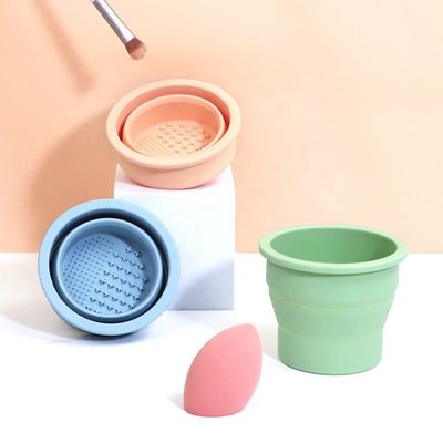 Schoonheid ei reinigingsmiddel Wellfine Silicone vouwborstel Reiniger Cup voor schoonheidszorg