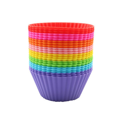 24pcs / 12pcs verpakking aangepast logo aanvaardbaar siliconen niet-klevende cupcake voering voor feest