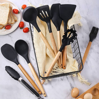 24 stukken niet-stick houten handvat siliconen keuken gadget set met op maat gemaakte opties