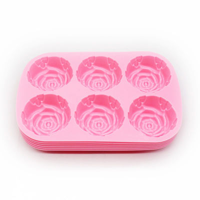 Roosbloemvormige chocoladevorm voor siliconen taart decoratie Bak in roze rood 3D