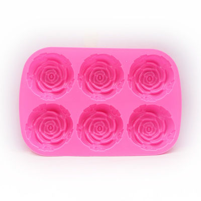 Roosbloemvormige chocoladevorm voor siliconen taart decoratie Bak in roze rood 3D