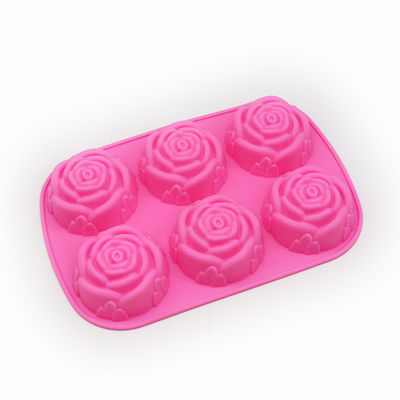 Roosbloemvormige chocoladevorm voor siliconen taart decoratie Bak in roze rood 3D