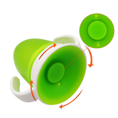 Dubbele handgreep Roze Silicone 360 graden gedraaide baby leert drinken kopje voor peuter