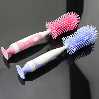 Silicone flessen reinigingsborstel met tepelreiniger voor babyflessen 10.4*2.2 in /26.5*5.8