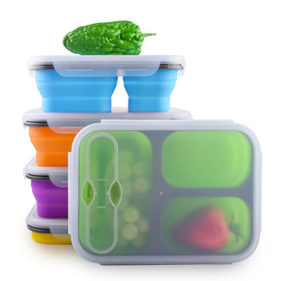 3 Compartiment Kinderen lekbestendig Bento Herbruikbare voedselopslagcontainers met vork