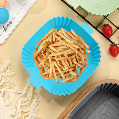 Duurzame luchtfryer Silicone Pot Liner Tray Pan voor bakmat en mand vierkant