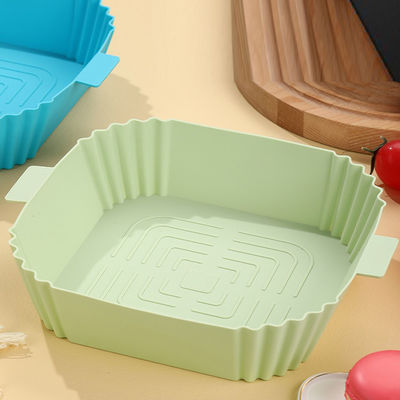 Duurzame luchtfryer Silicone Pot Liner Tray Pan voor bakmat en mand vierkant