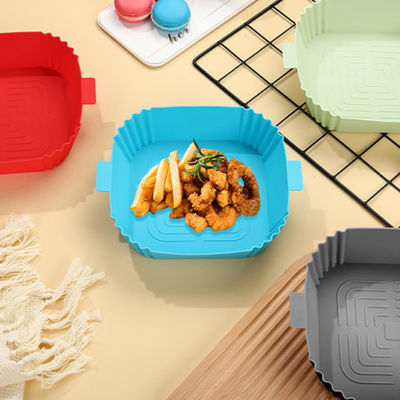 Duurzame luchtfryer Silicone Pot Liner Tray Pan voor bakmat en mand vierkant