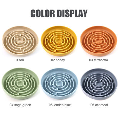 Custom Logo Huisdier Schalen Voeders Ronde Labyrint Silicone Slow Feeder met voorraad zuigmat
